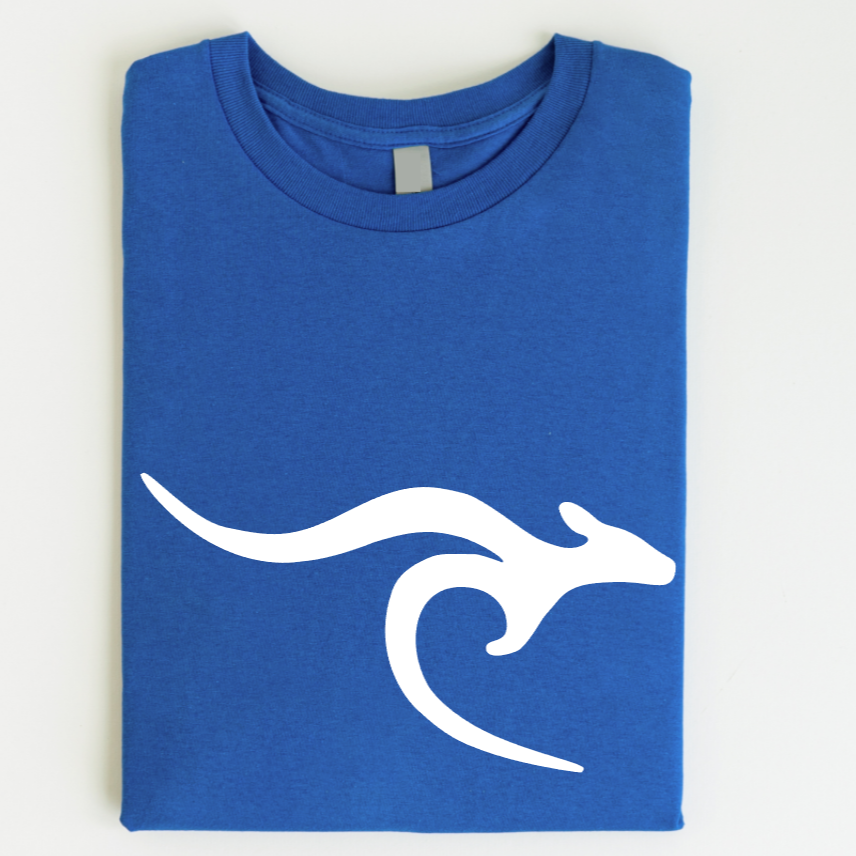 ROO - UNISEX SHORT SLEEVE TEE - ROYAL (GILDAN OR BELLA)