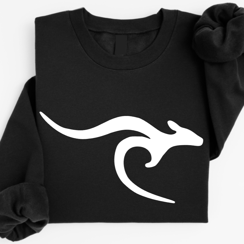 ROO - UNISEX CREWNECK SWEATSHIRT - BLACK (GILDAN)