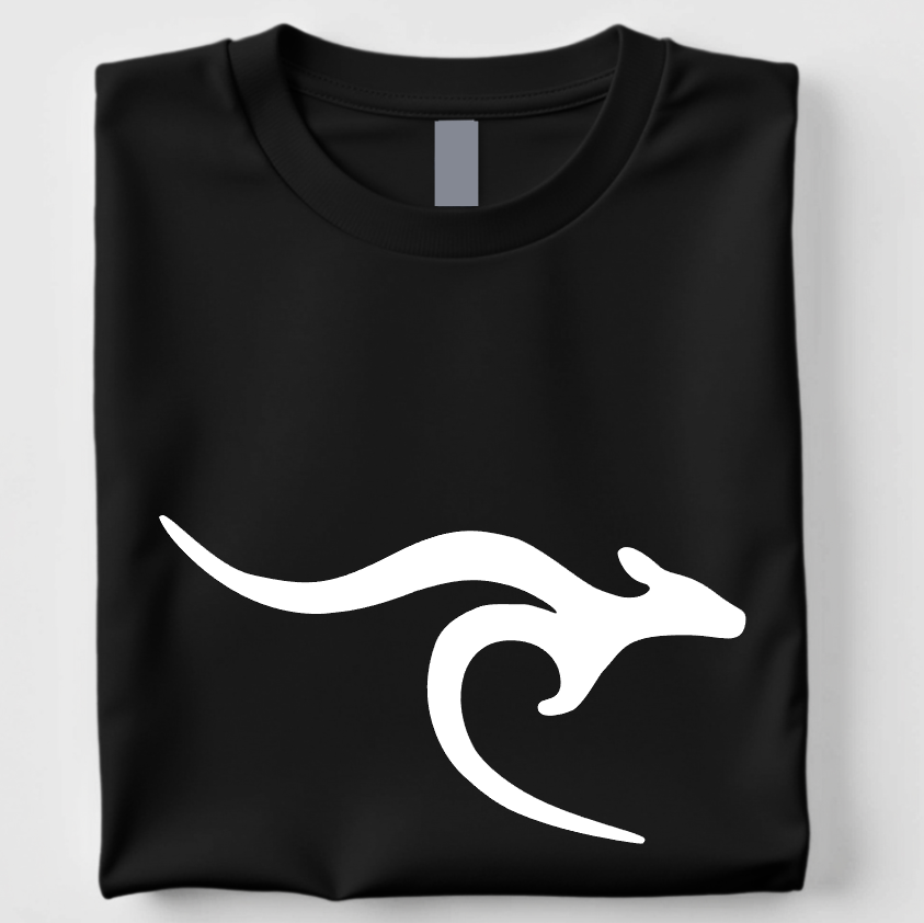 ROO - UNISEX SHORT SLEEVE TEE - BLACK (GILDAN OR BELLA)