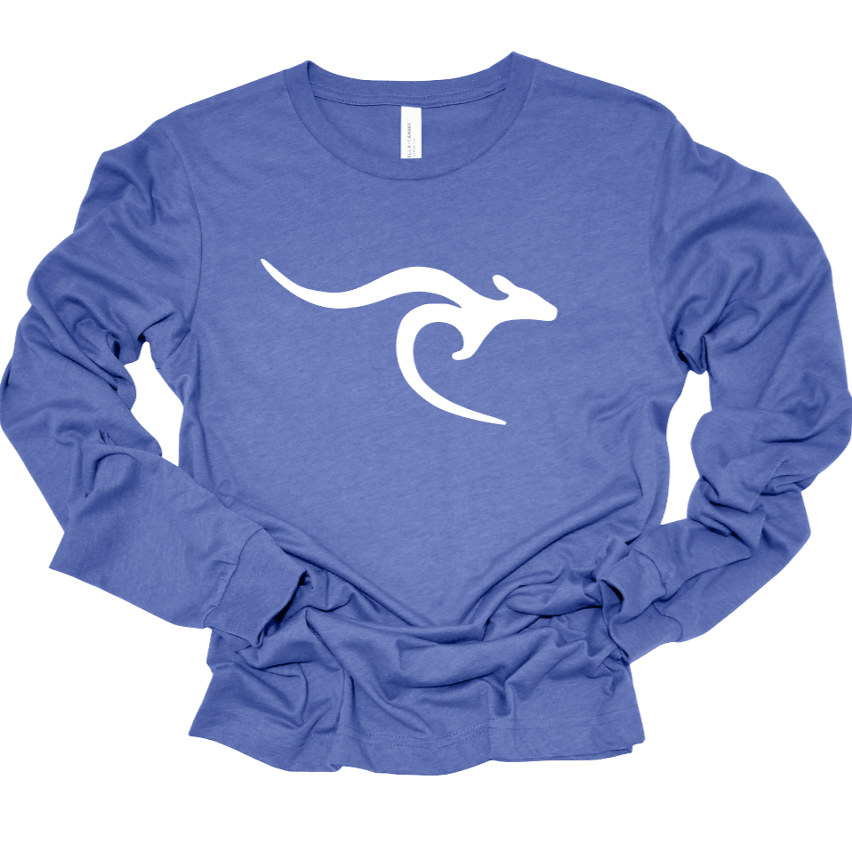 ROO - LONG SLEEVE TEE - HEATHER ROYAL (BELLA CANVAS)