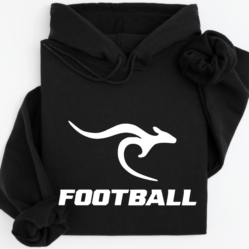 FOOTBALL - UNISEX HOODIE SWEATSHIRT -BLACK (GILDAN)