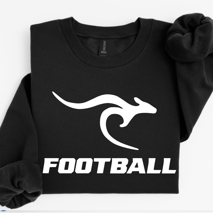 FOOTBALL - UNISEX CREWNECK SWEATSHIRT - BLACK (GILDAN)