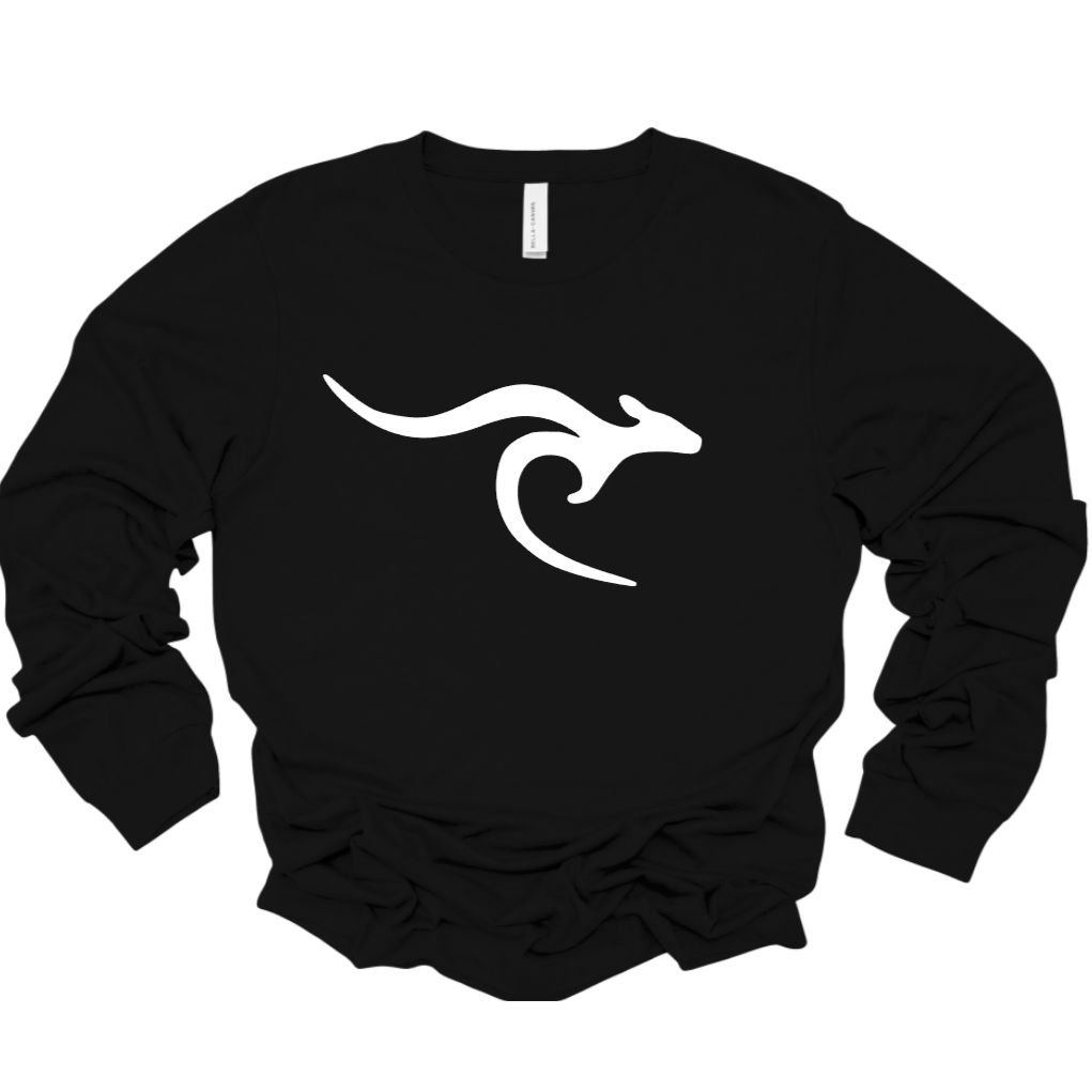 ROO - LONG SLEEVE TEE - BLACK (BELLA CANVAS)