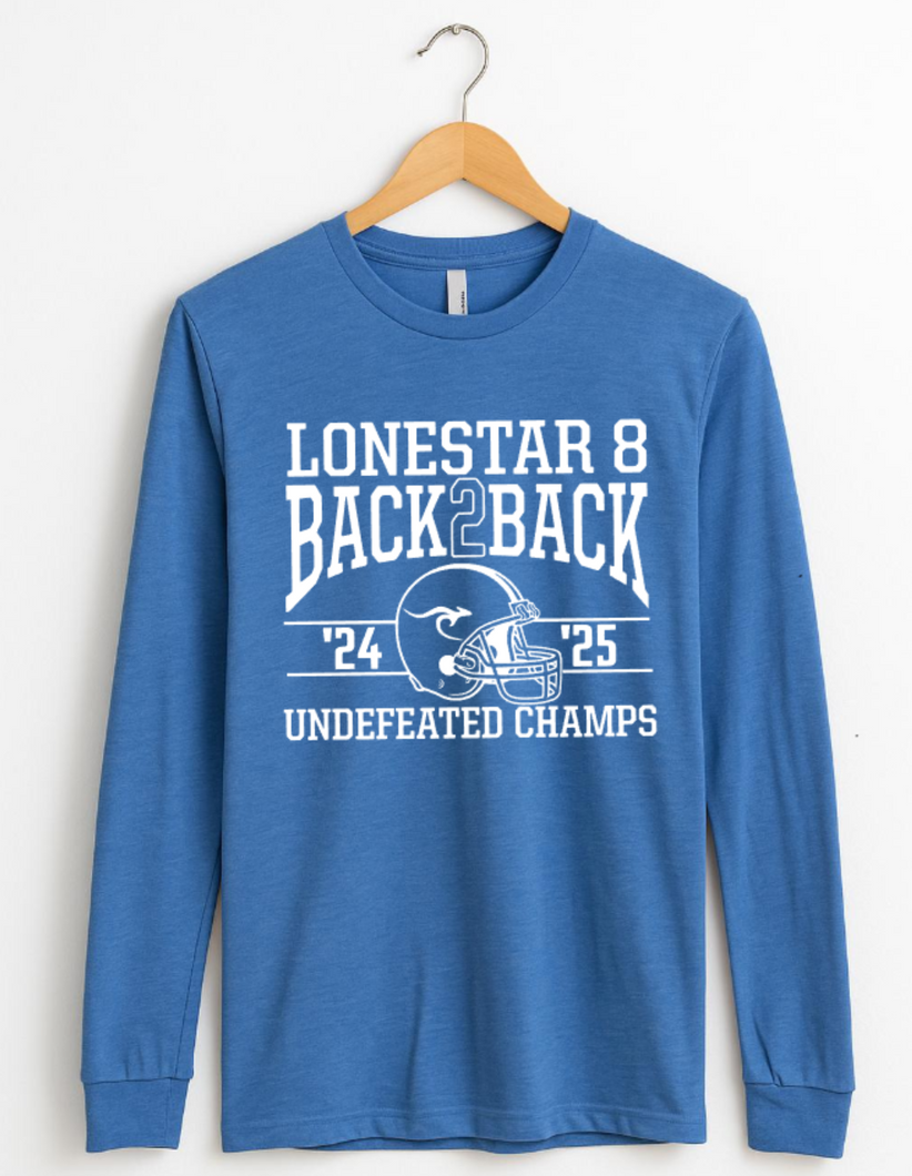 ROSTER LONG SLEEVE TEE (BELLA CANVAS) HEATHER ROYAL